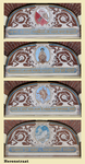 833240 Afbeelding (collage) van de vier reclameteksten in fantasie-oud-Nederlands, van de verffabrikant Stel boven de ...